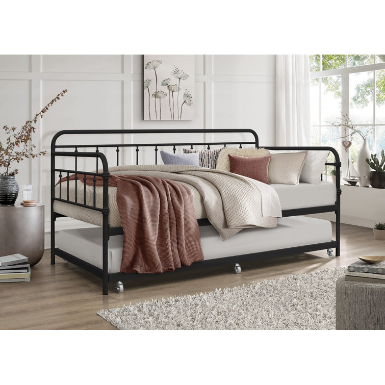 Three Posts Leatherman Twin Iron Daybed with Trundle & Reviews